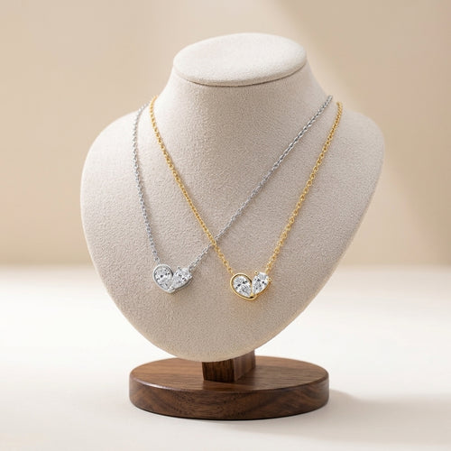 18K Gold Plated 925 Sterling Silver Abstract Heart Necklace - Hannah