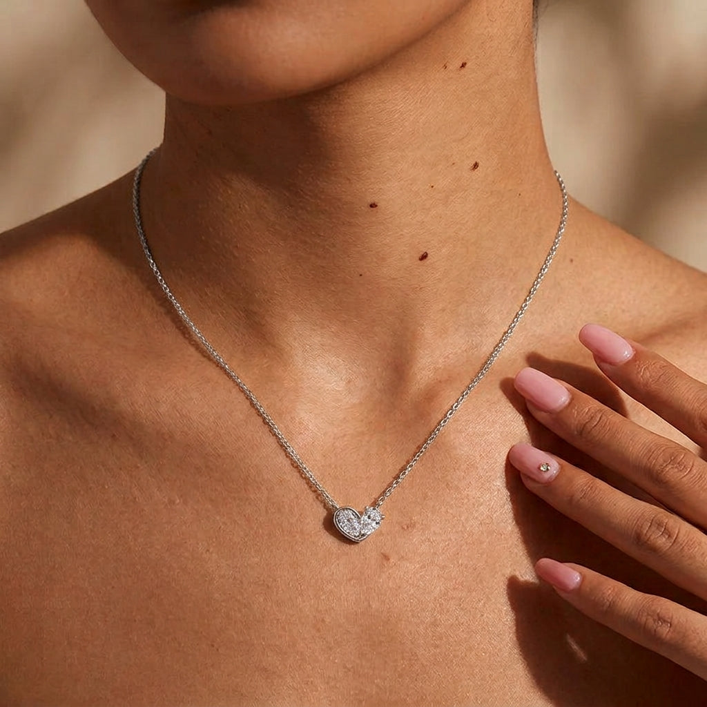 18K Gold Plated 925 Sterling Silver Abstract Heart Necklace - Hannah