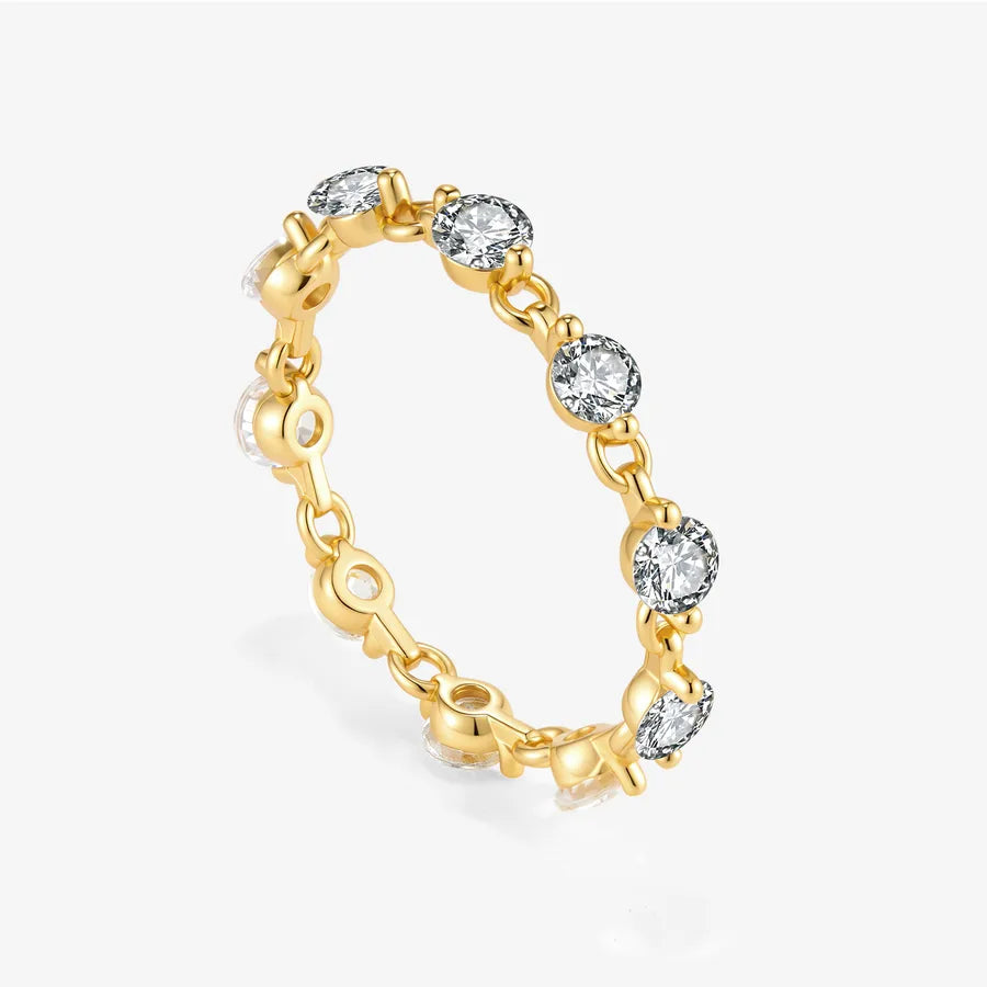 18K Gold Plated 925 Sterling Silver Classy Ring - Amanda