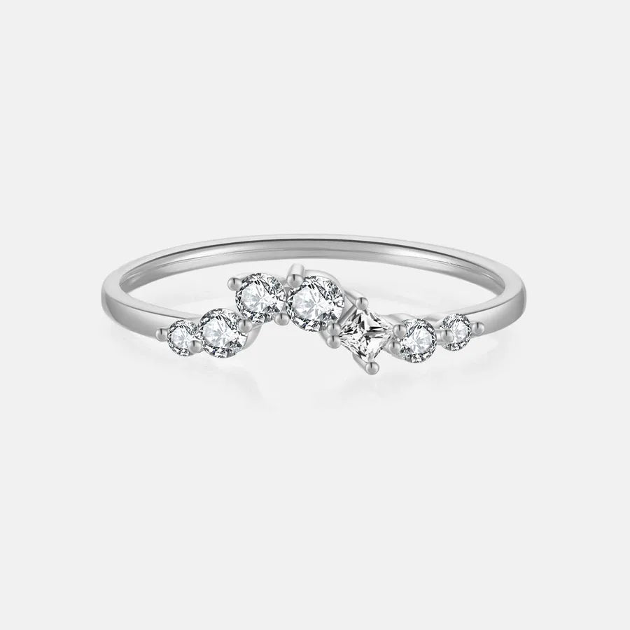 18K Gold Plated 925 Sterling Silver Irregular Chevron Ring - Anne