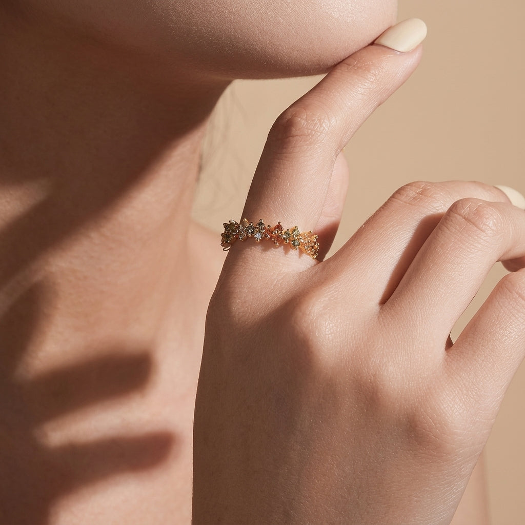 18K Gold Plated 925 Sterling Silver Statement Ring - Audrey