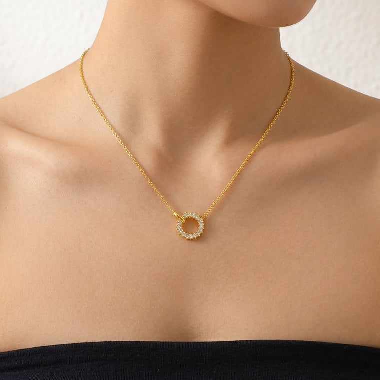 18K Gold Plated 925 Sterling Silver Lariat Necklace - Aurora
