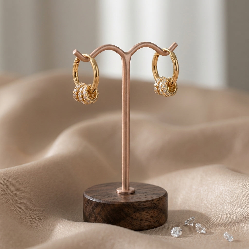 18K Gold Plated 925 Sterling Silver Hoops - Ava