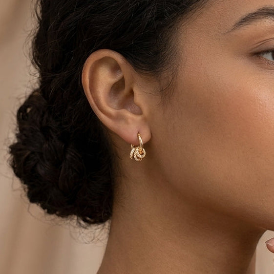 18K Gold Plated 925 Sterling Silver Hoops - Ava