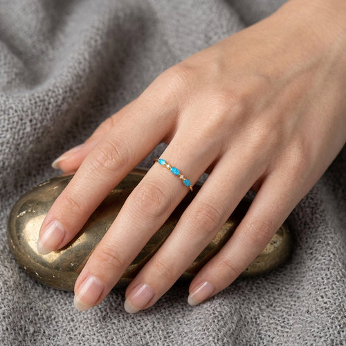 18K Gold Plated 925 Sterling Silver Birthstone Ring - Adara