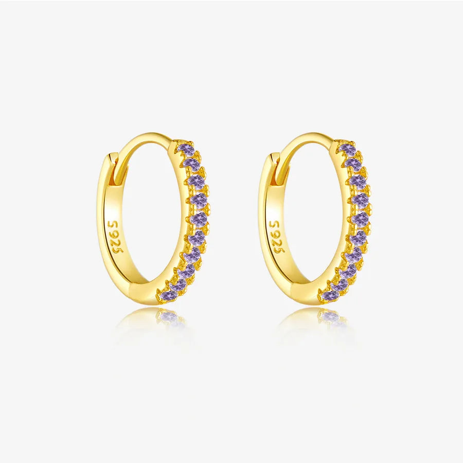18K Gold Plated 925 Sterling Silver Classic Huggies - Claire