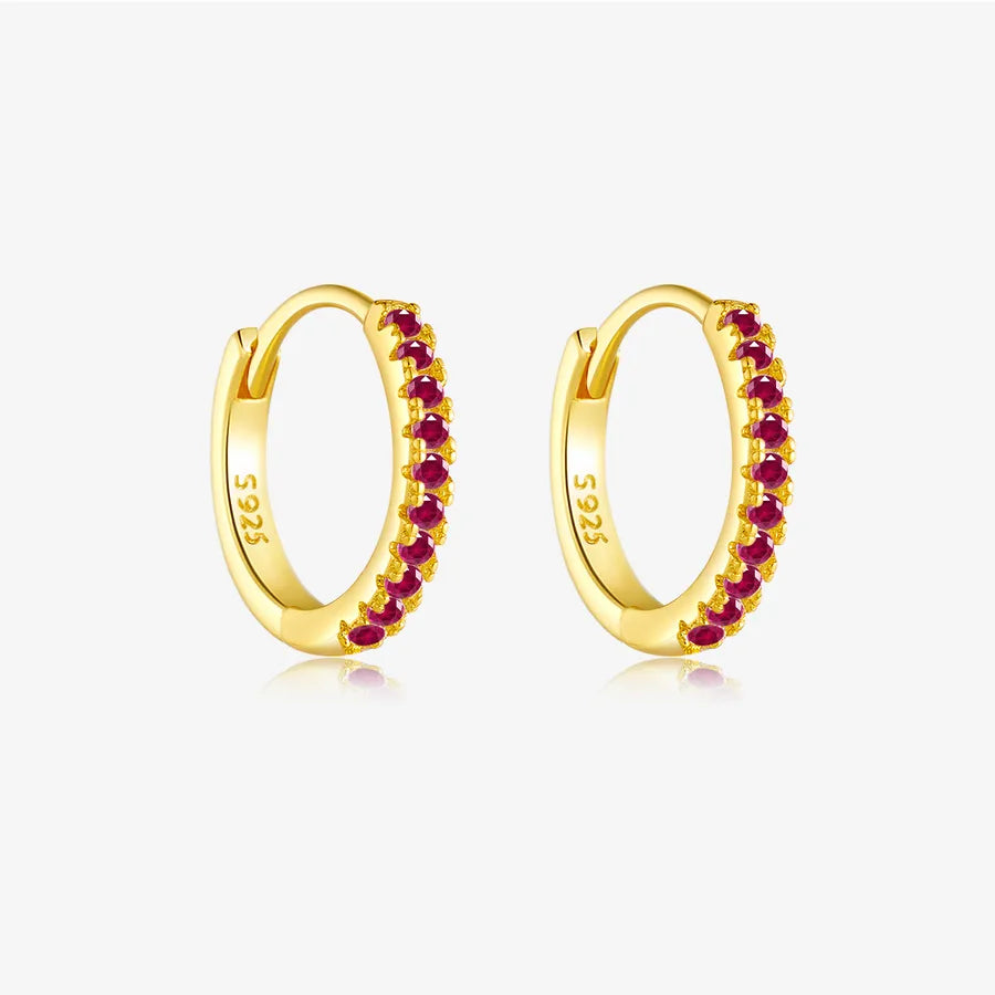 18K Gold Plated 925 Sterling Silver Classic Huggies - Claire