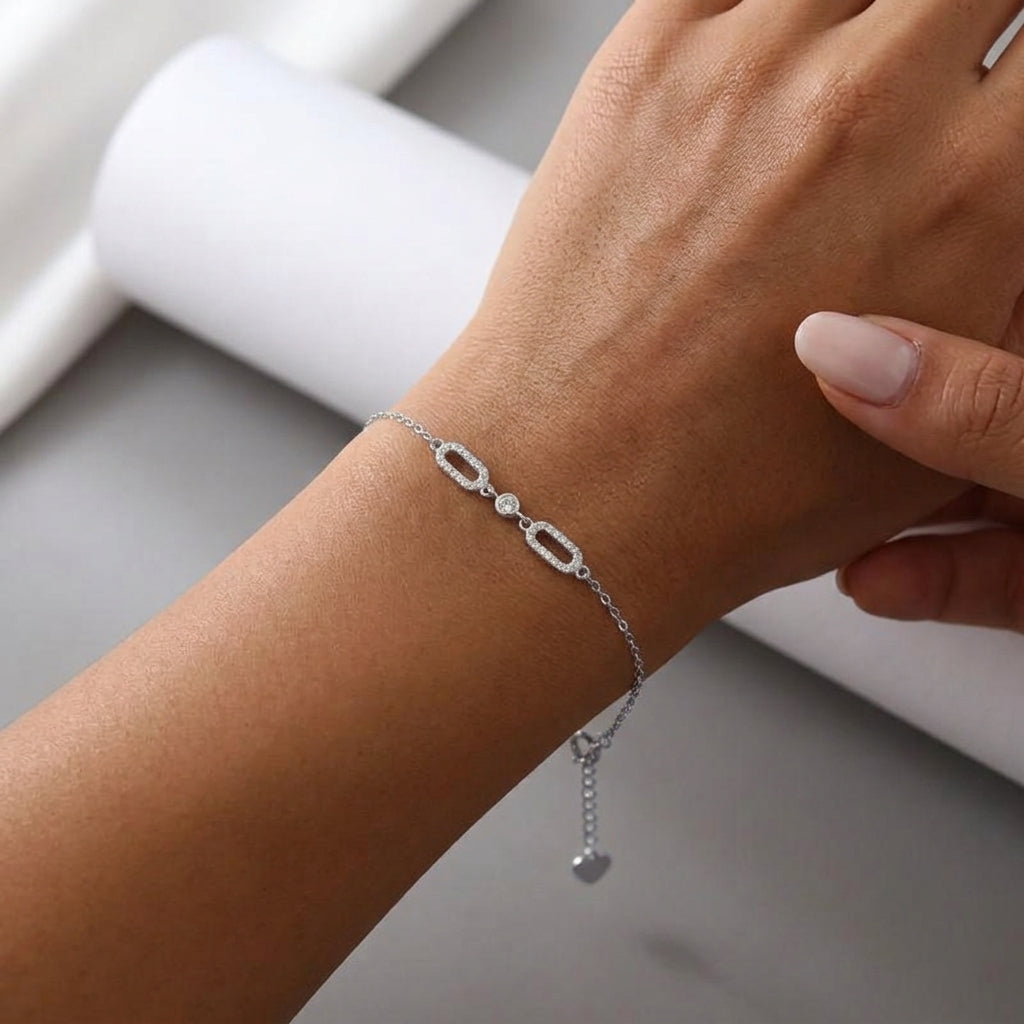 18K Gold Plated 925 Sterling Silver Link Bracelet - Simone