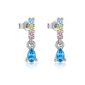 18K Gold Plated 925 Sterling Silver Blue Teardrop Earring - Colleen