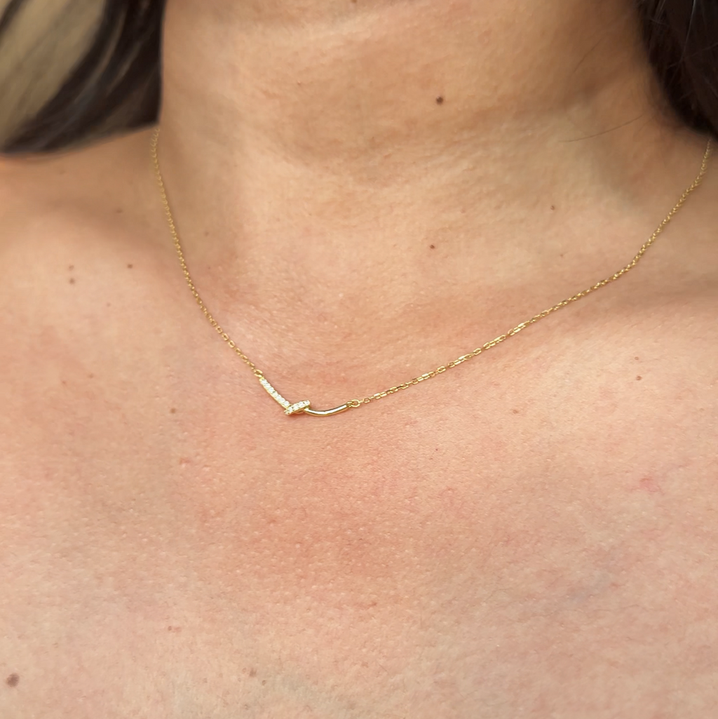 18K Gold Plated 925 Sterling Silver Knot Necklace - Esme