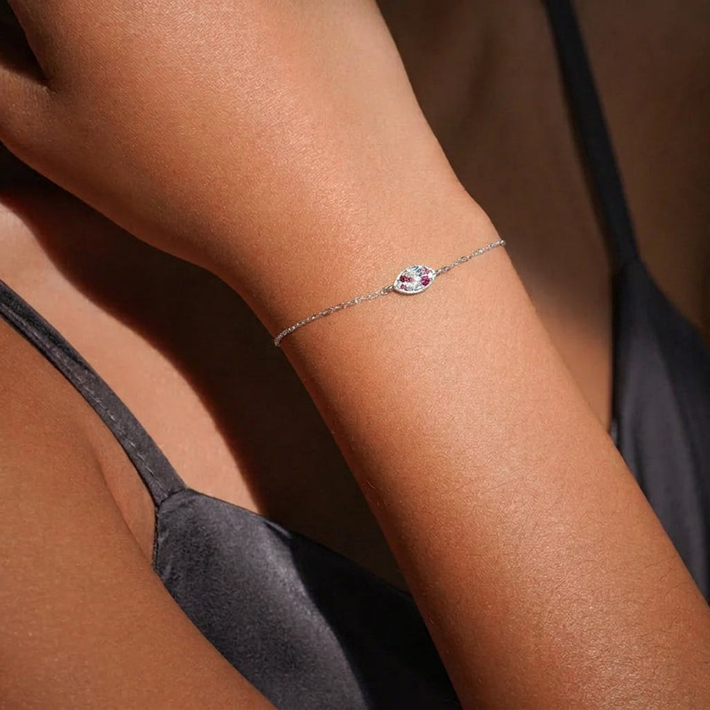 18K Gold Plated 925 Sterling Silver Marquise-shaped Bracelet - Maya
