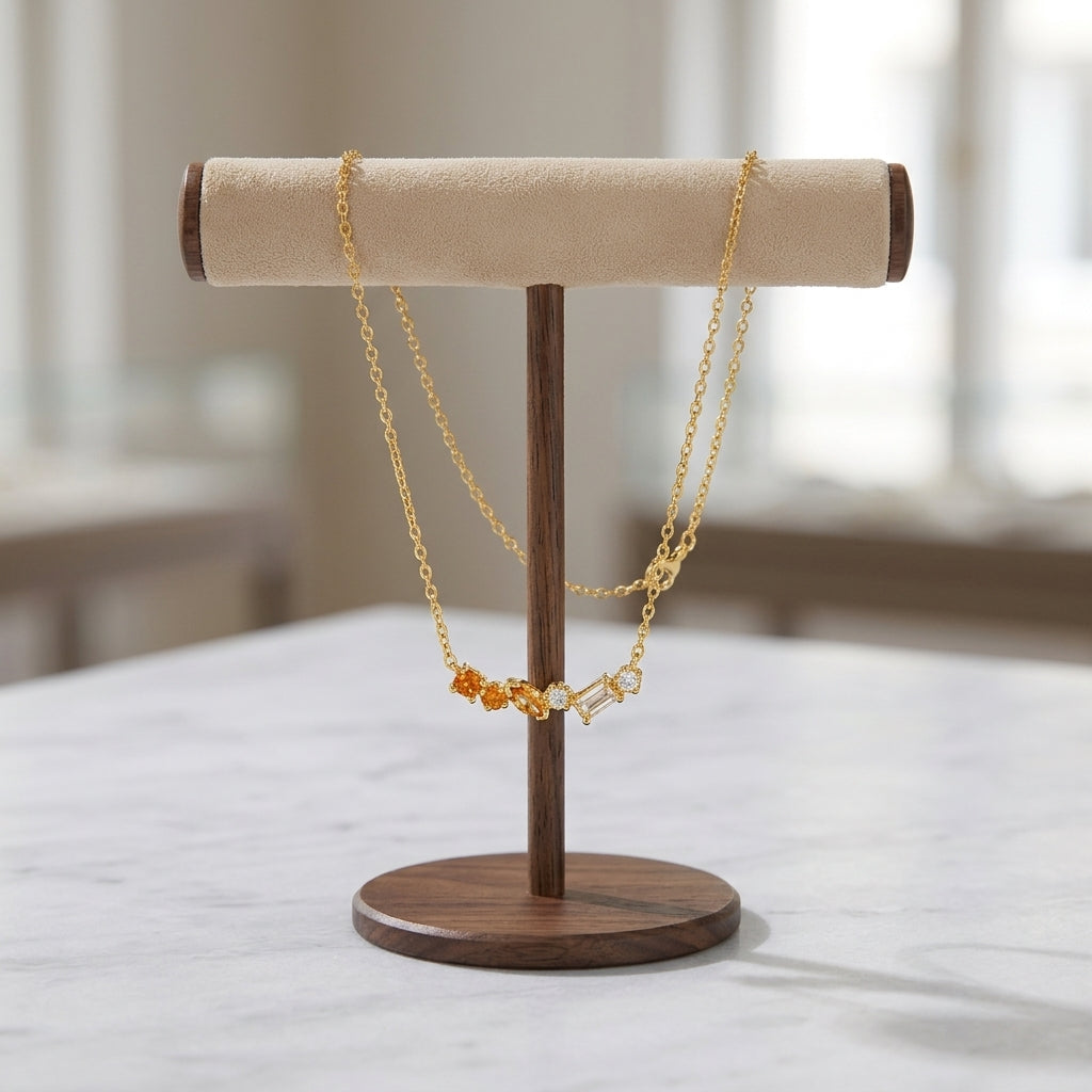 18K Gold Plated 925 Sterling Silver Multi Stones Necklace - Gemma