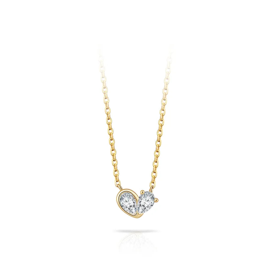 18K Gold Plated 925 Sterling Silver Abstract Heart Necklace - Hannah