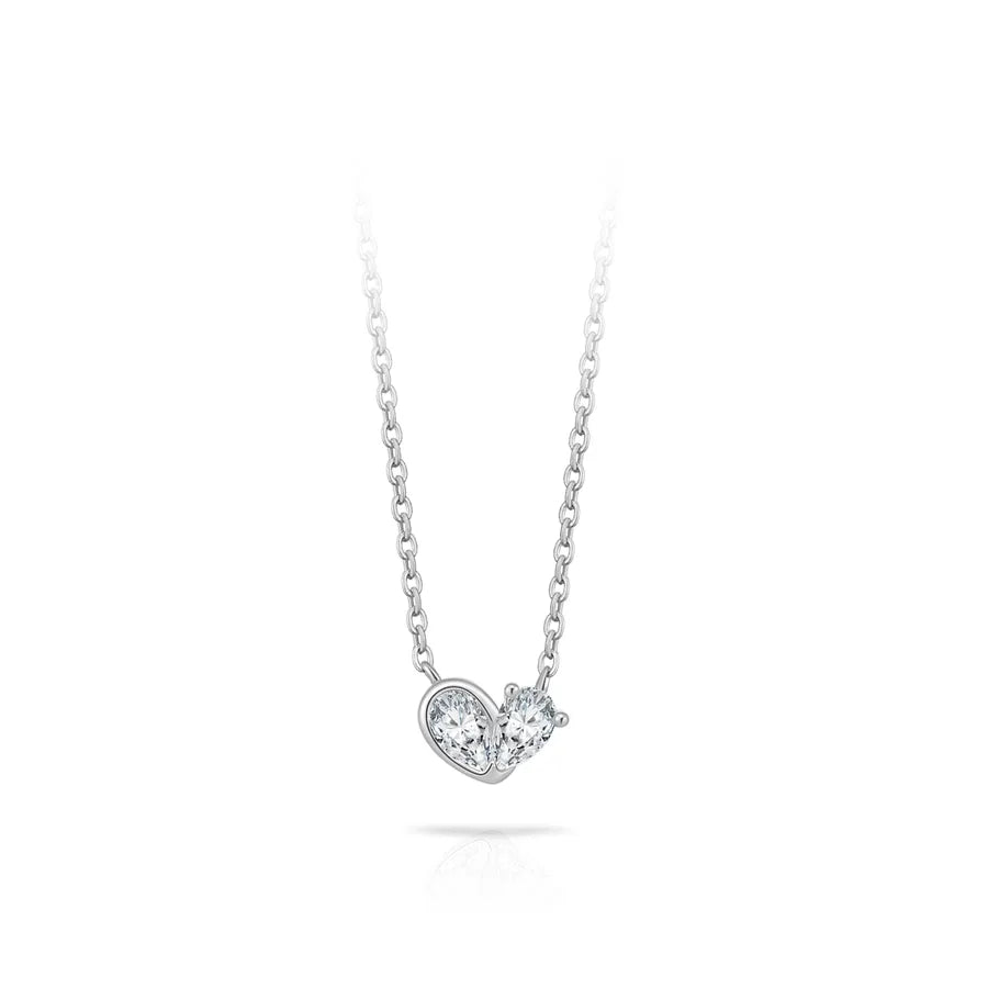 18K Gold Plated 925 Sterling Silver Abstract Heart Necklace - Hannah