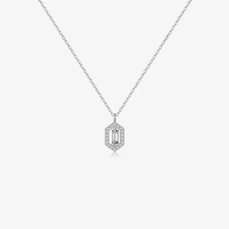 18K Gold Plated 925 Sterling Silver Hexagonal Necklace - Hazel