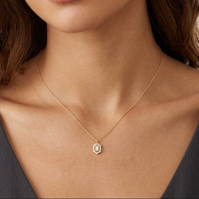 18K Gold Plated 925 Sterling Silver Hexagonal Necklace - Hazel