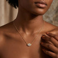 18K Gold Plated 925 Sterling Silver Moissanite Halo necklace - Lucy