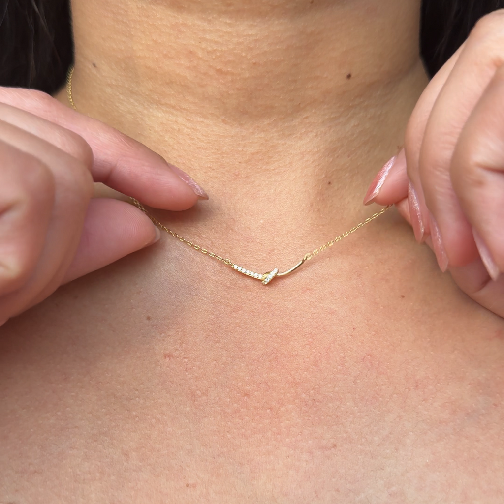 18K Gold Plated 925 Sterling Silver Knot Necklace - Esme