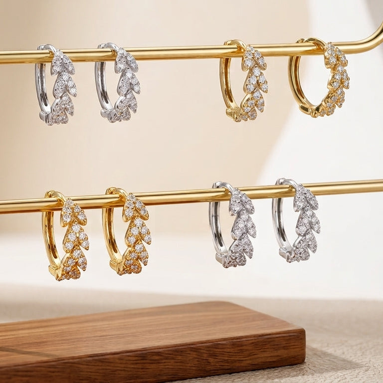 18K Gold Plated 925 Sterling Silver Abstract Heart Hoops - Genevieve