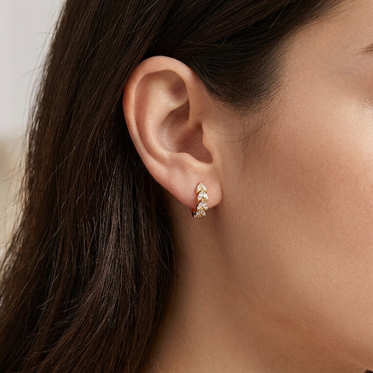 18K Gold Plated 925 Sterling Silver Abstract Heart Hoops - Genevieve