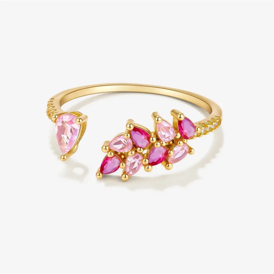 18K Gold Plated 925 Sterling Silver Open Ring - Ivy