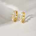 18K Gold Plated 925 Sterling Floral Cluster Huggies - Kelsey