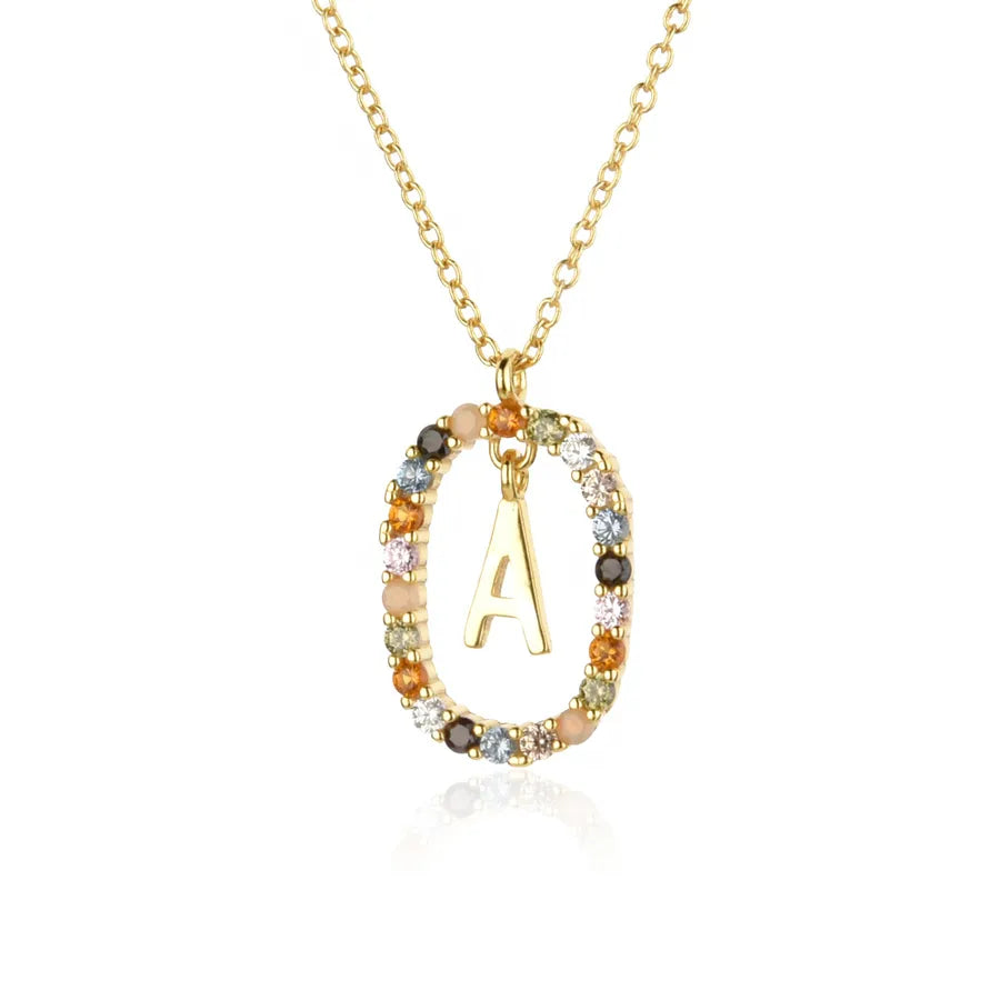 18K Gold Plated 925 Sterling Silver Initial Pendant Necklace - Lilah
