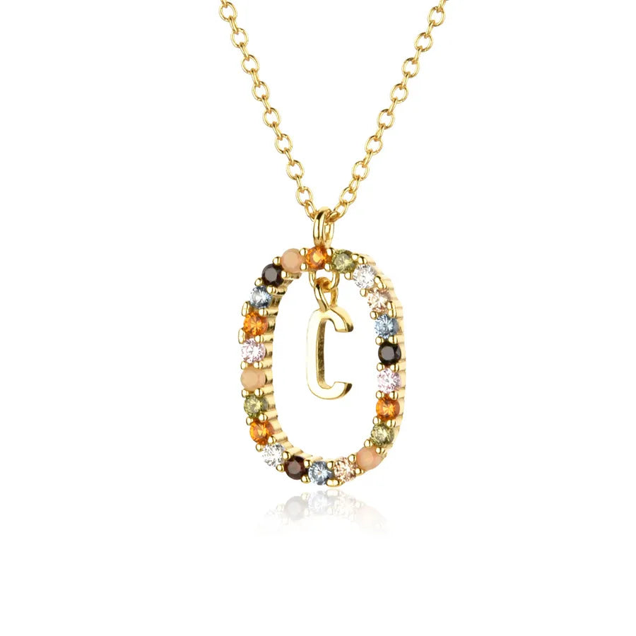 18K Gold Plated 925 Sterling Silver Initial Pendant Necklace - Lilah