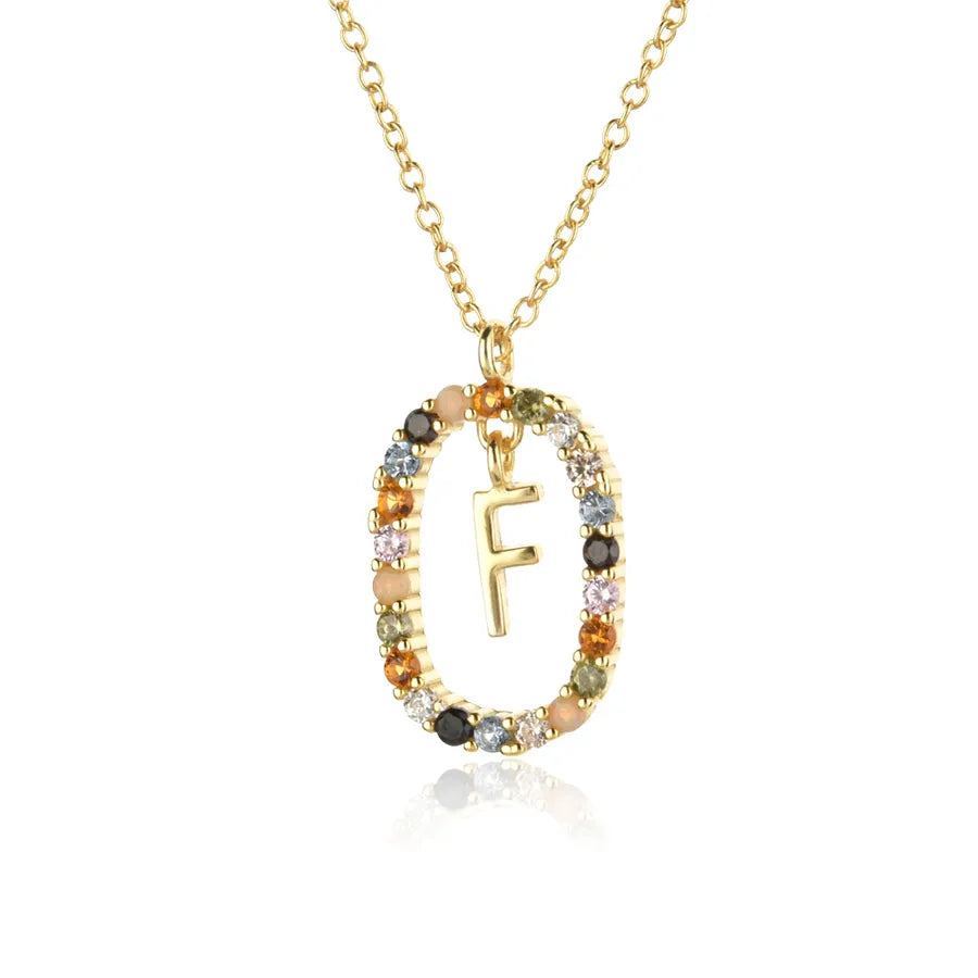 18K Gold Plated 925 Sterling Silver Initial Pendant Necklace - Lilah