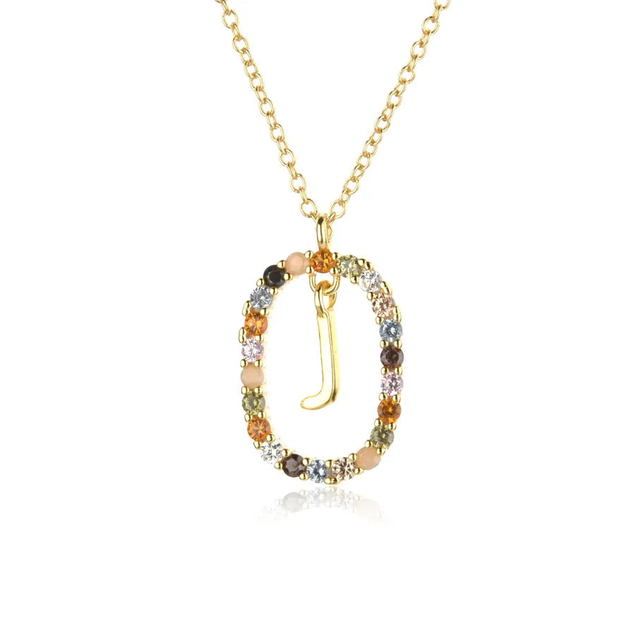 18K Gold Plated 925 Sterling Silver Initial Pendant Necklace - Lilah