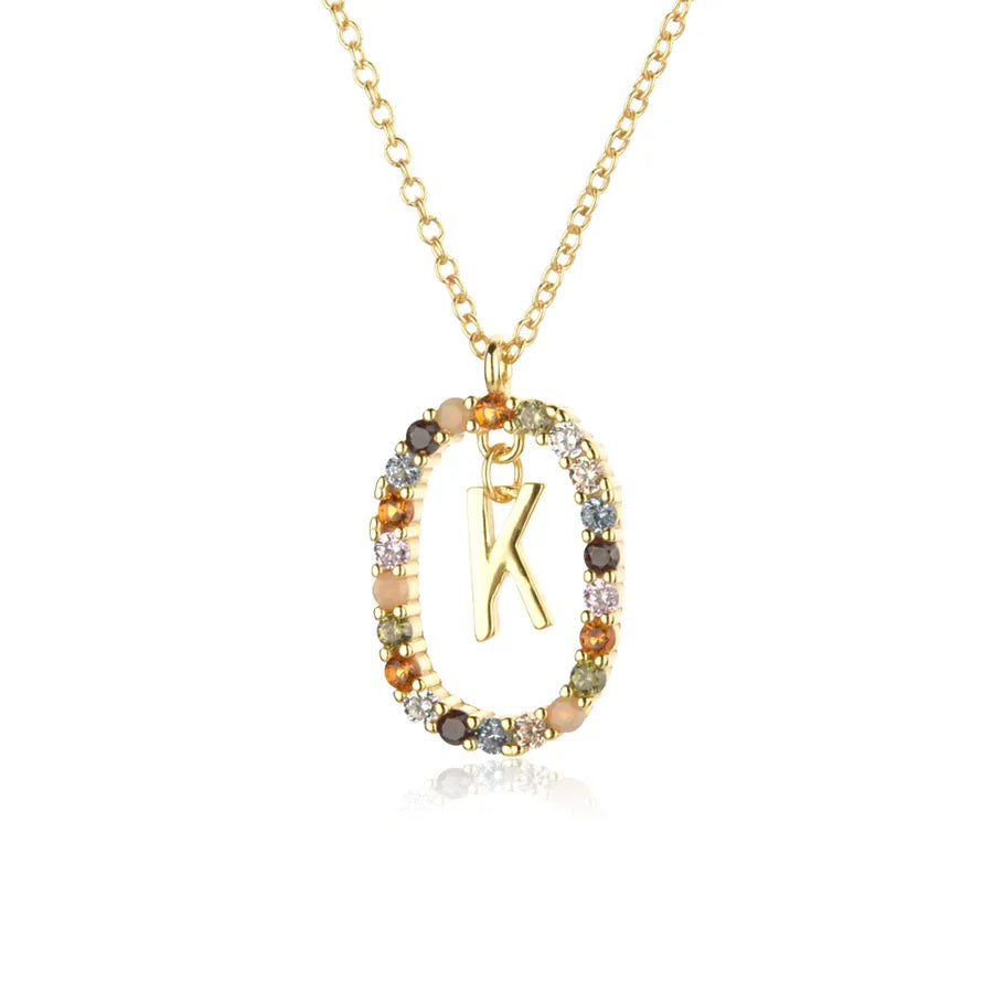 18K Gold Plated 925 Sterling Silver Initial Pendant Necklace - Lilah