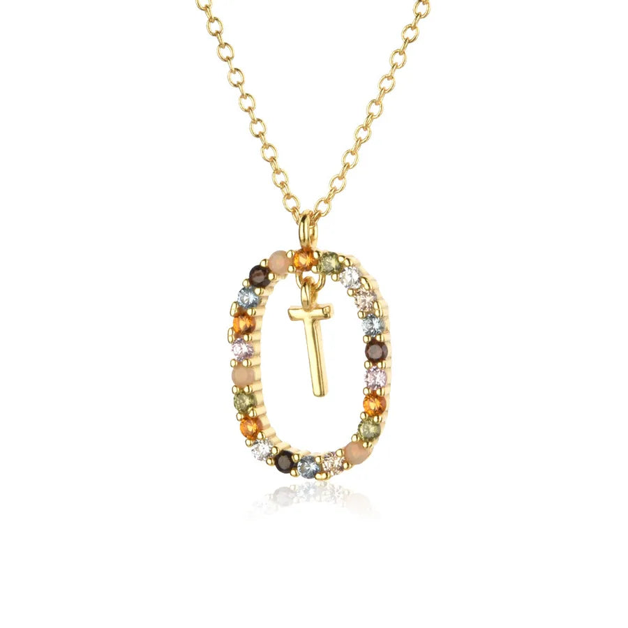 18K Gold Plated 925 Sterling Silver Initial Pendant Necklace - Lilah