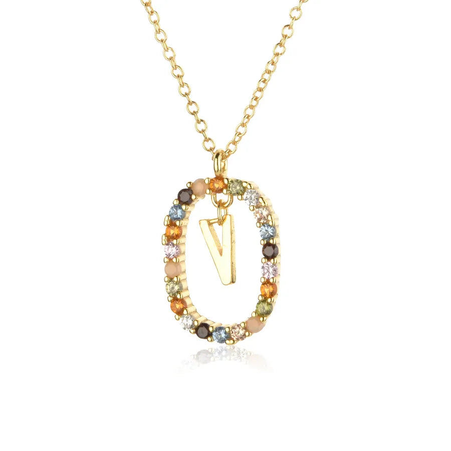 18K Gold Plated 925 Sterling Silver Initial Pendant Necklace - Lilah