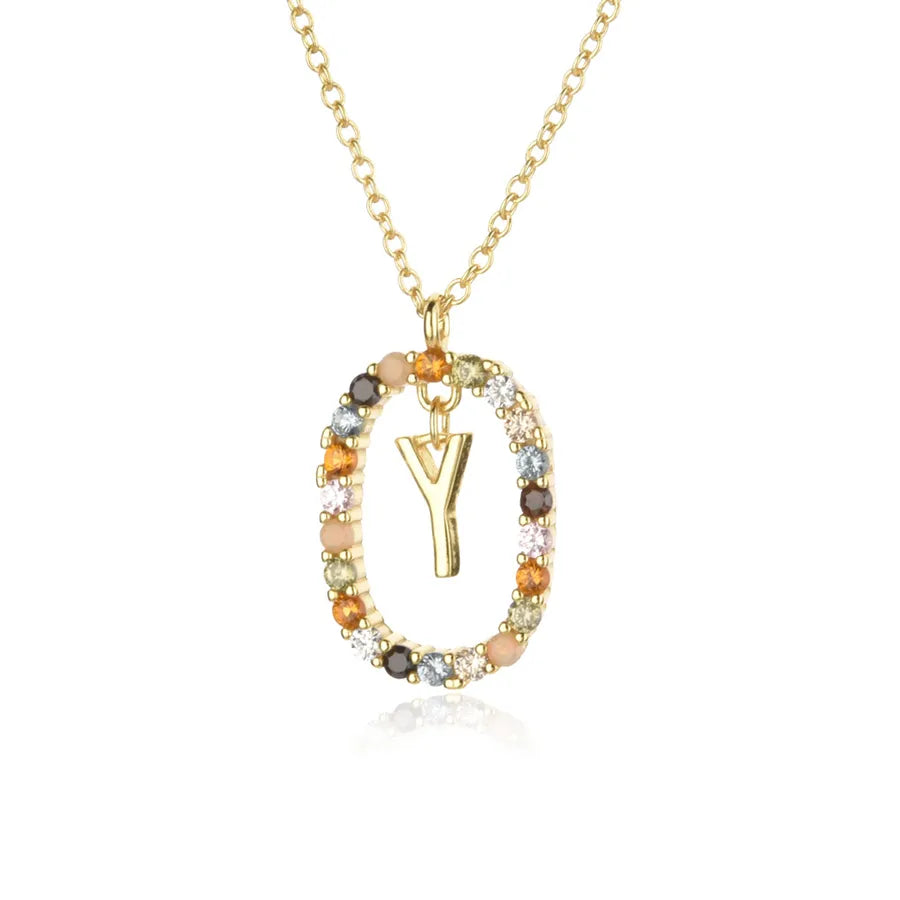 18K Gold Plated 925 Sterling Silver Initial Pendant Necklace - Lilah