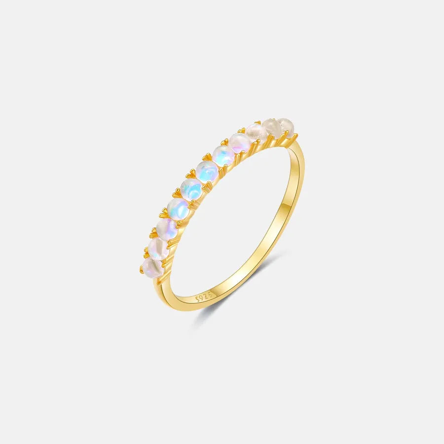 18K Gold Plated 925 Sterling Silver Opal Ring - London