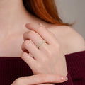18K Gold Plated 925 Sterling Silver Eternity Band Moissanite Ring - Melinda