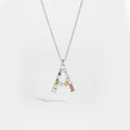 18K Gold Plated 925 Sterling Silver Multi-colored Initial Necklace - Merida