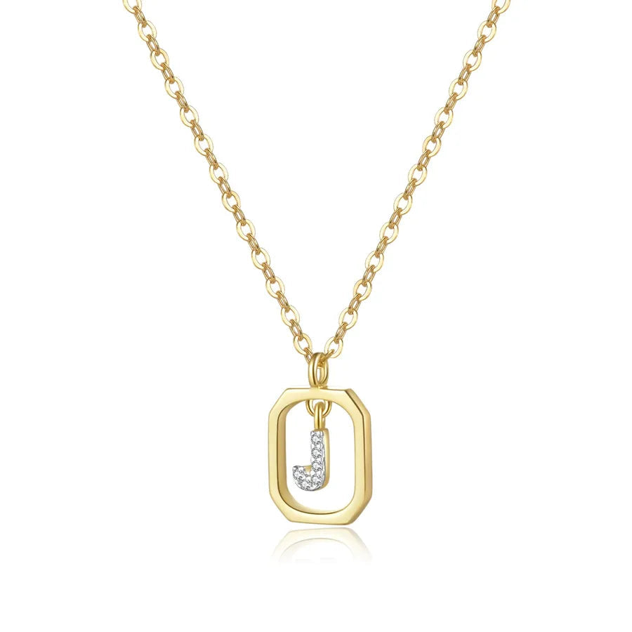 18K Gold Plated 925 Sterling Silver Initial Necklace - Mia