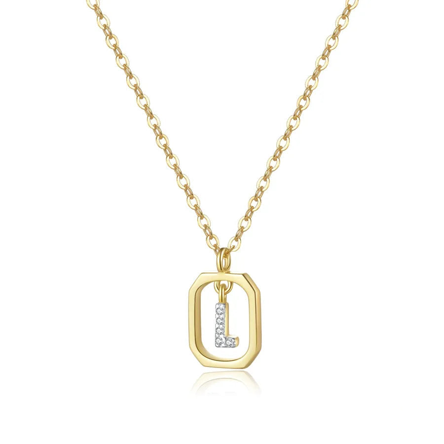18K Gold Plated 925 Sterling Silver Initial Necklace - Mia