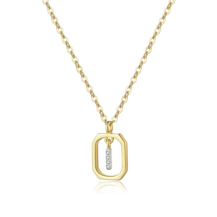 18K Gold Plated 925 Sterling Silver Initial Necklace - Mia