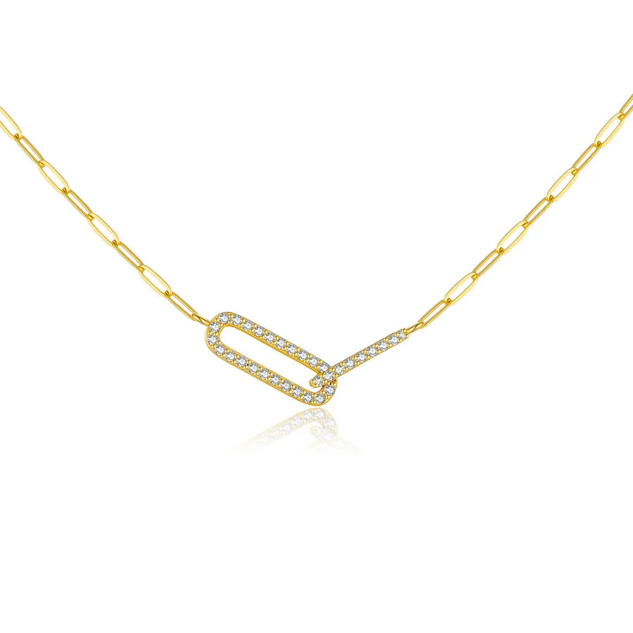 18K Gold Plated 925 Sterling Paperclip Neclace - Nikita