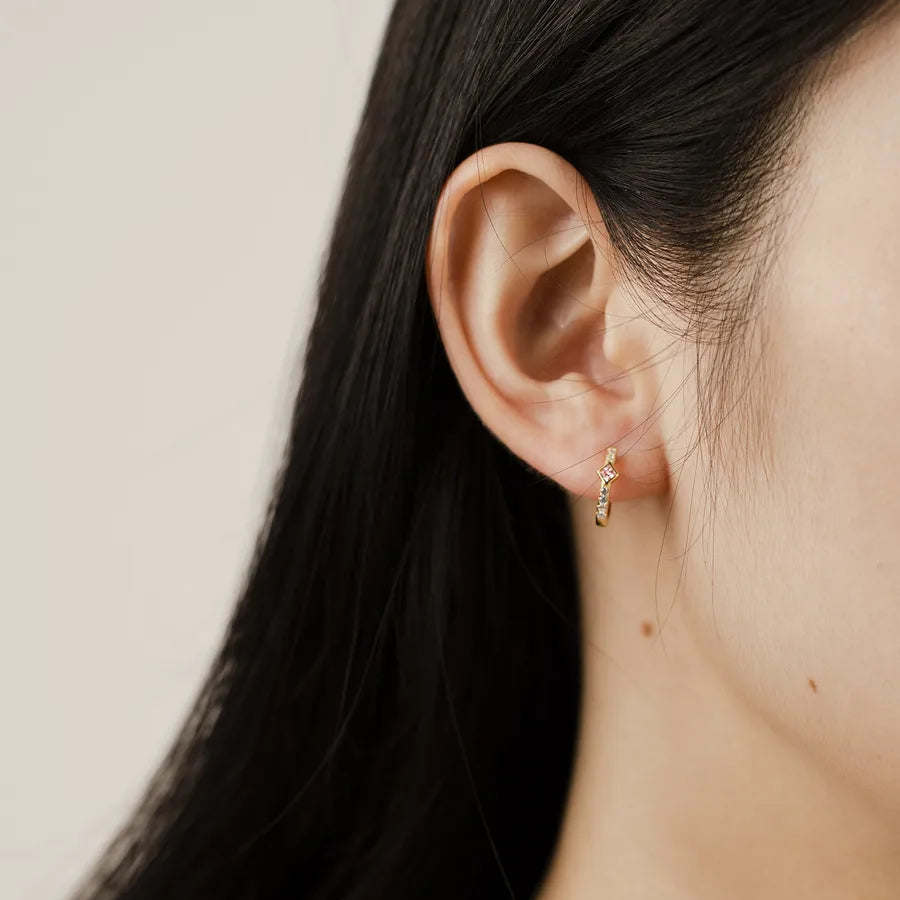 18K Gold Plated 925 Sterling Silver Multi-shaped Hoops - Noelia