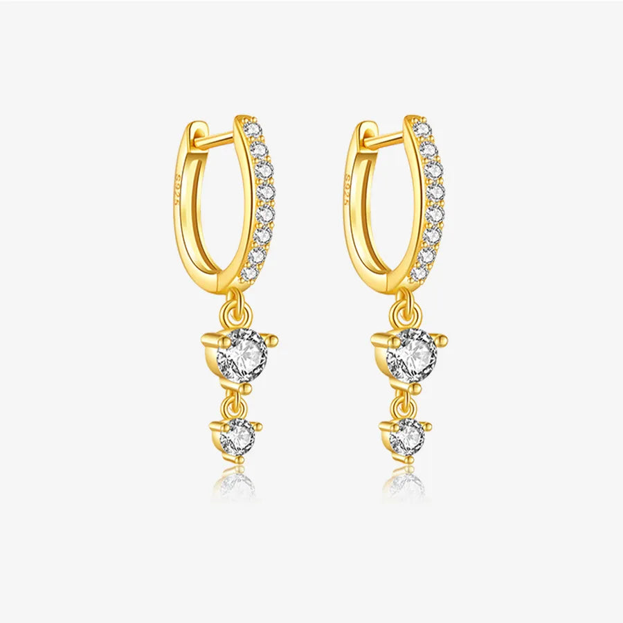 18K Gold Plated 925 Sterling Silver  Multi-stone Hoops - Ophelia