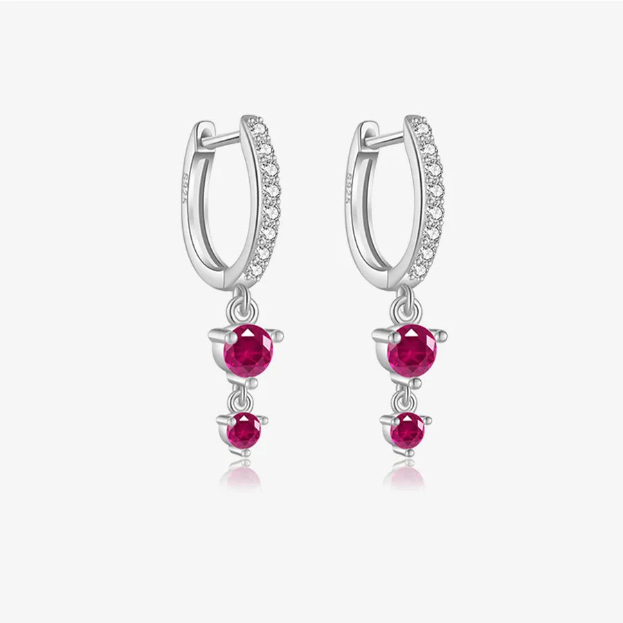 18K Gold Plated 925 Sterling Silver  Multi-stone Hoops - Ophelia