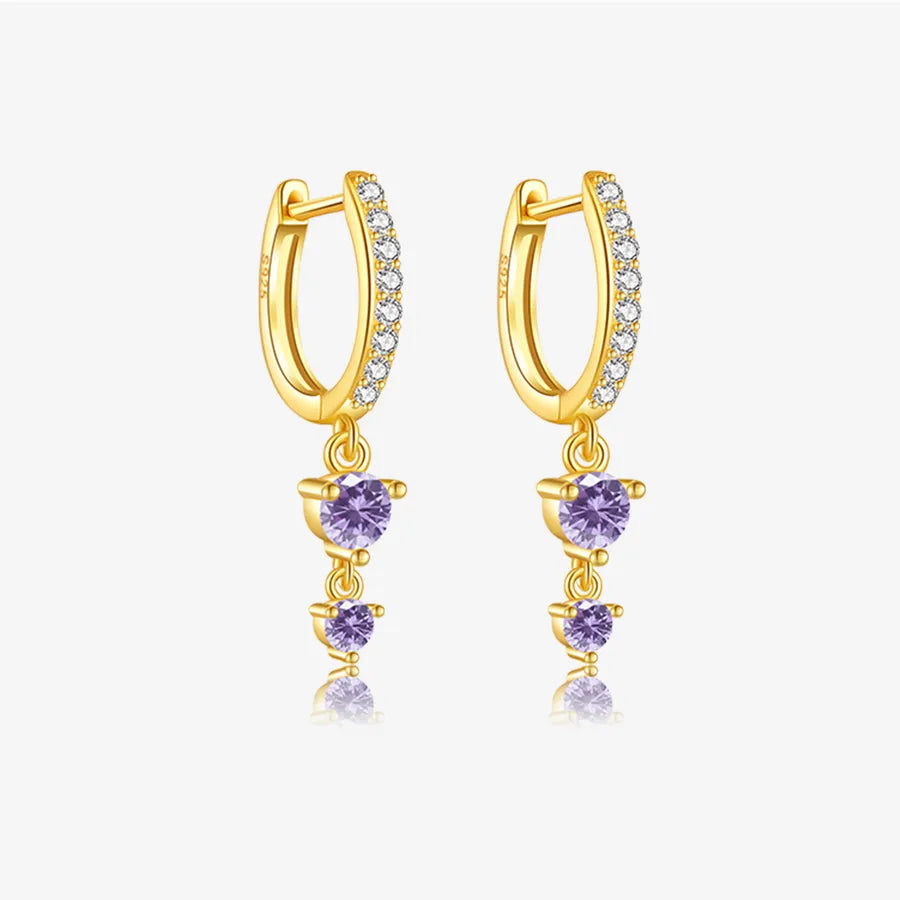 18K Gold Plated 925 Sterling Silver  Multi-stone Hoops - Ophelia