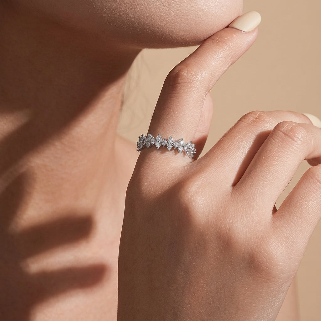 18K Gold Plated 925 Sterling Silver Statement Ring - Audrey