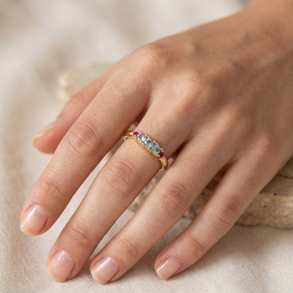 18K Gold Plated 925 Sterling Silver Cluster Ring - Kyle