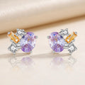 18K Gold Plated 925 Sterling Silver Amethyst Earrings - Evelina