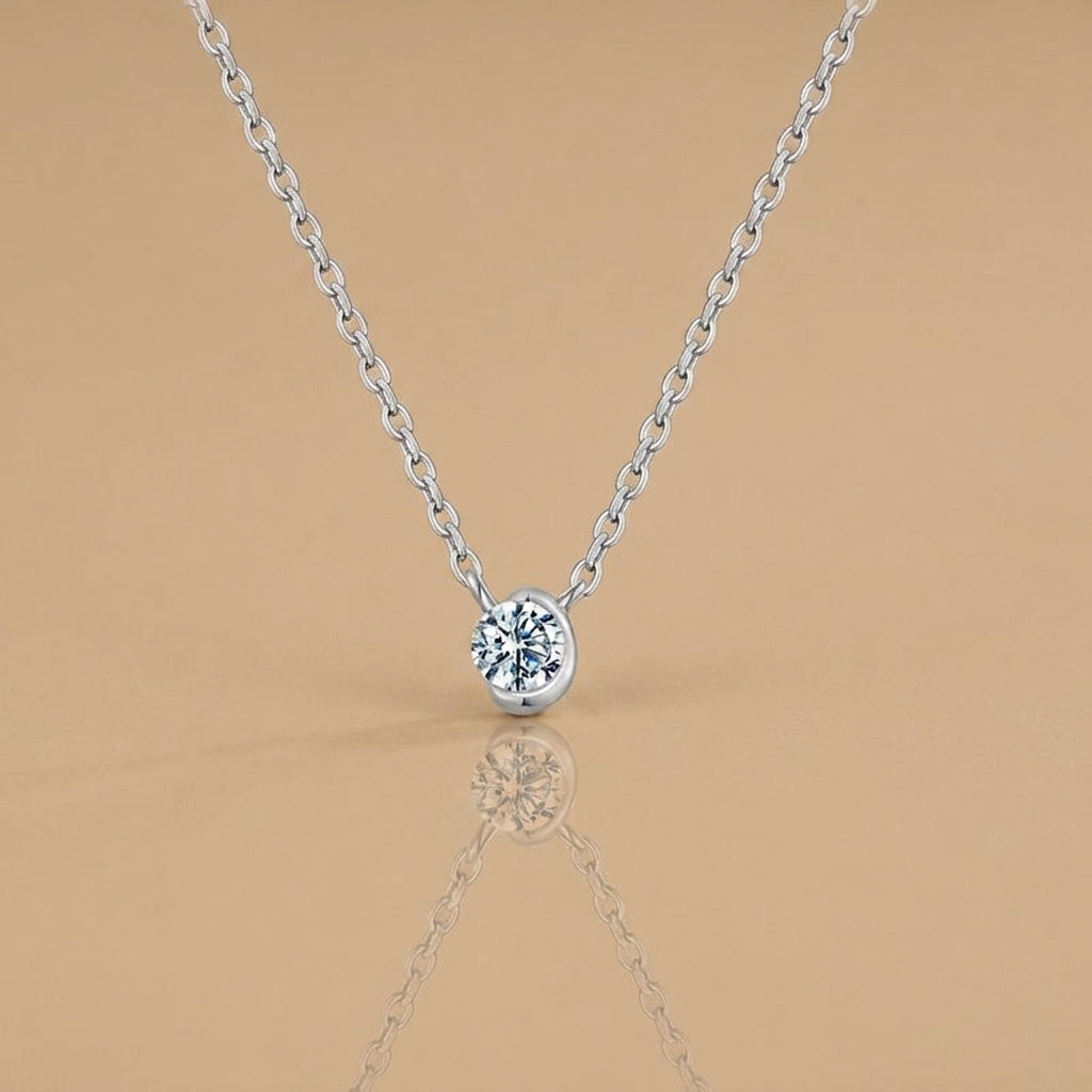 18K Gold Plated 925 Sterling Silver Moissanite Dainty Necklace - Yuna