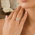 14K Gold Plated 925 Sterling Silver Aquamarine Ring - Sky